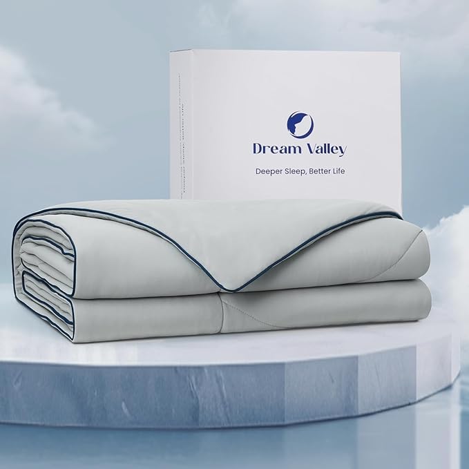 Dream Valley® Outlast® Deepsleep Cooling Comforter, Full/Queen Size, NASA-Grade Space Technology Cooling Blanket for Hot Sleepers Night Sweats, Q-Max > 0.45 Aerocool™ Breathable, Cool Grey, 90"x90"