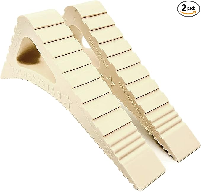 Pekasa Door Stopper & Window Wedge, Rubber Door Stopper, Award Winning Door Wedge Stopper Works on Mutli Floor Surface, Door Stoppers for Bottom of Door, Colorful Large Doorstop Wedge, Vanilla Cream