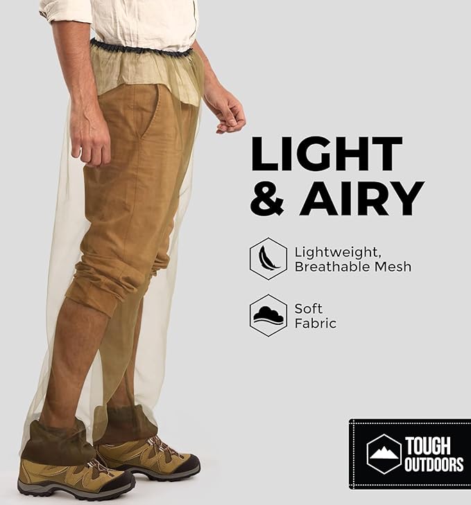 Tough Outfitters Mosquito Suit Pants - Mosquito Clothing for Men & Women - Insect, Bug Proof Net Mesh Pants for Gardening & Outdoor - Protection from Flies, Tick, Gnats