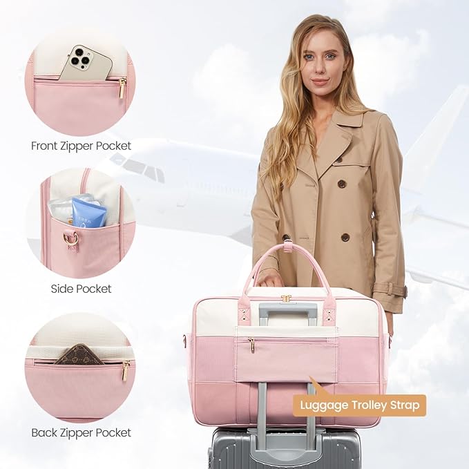 LOVEVOOK Weekender Travel Duffel Bag with Laptop Compartment, Personal Item Duffle Bags for Women, Overnight Bag with Toiletry Bag, Yoga Gym Bag with Wet Pocket, Hospital Bag for Labor and Delivery