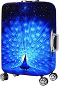 7-Mi Suitcase Cover 3D Print Design Travel Luggage Protector Trolley Case Cover 29"-30" Sleeve, BluePeacock