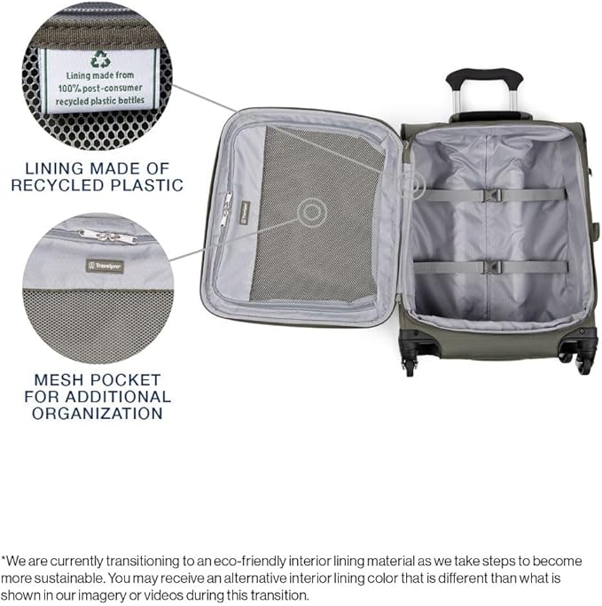 Travelpro Maxlite 5 Softside Expandable Carry-On Luggage with Spinner Wheels, Lightweight, 19-Inch — Slate Green