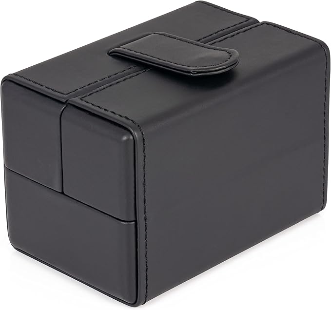 Single Travel Watch Case - Vintage Inspired - Exterior, Soft Microfiber Lining, Fits Up to 42mm Watches - Vegan Leather - Reliable Storage for Home or Travel