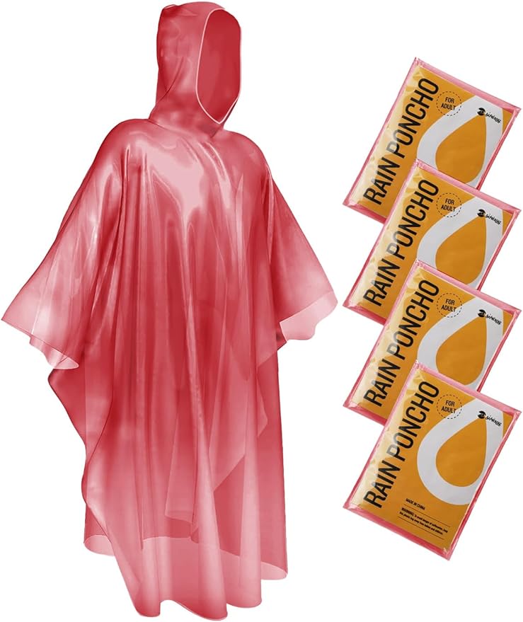 SaphiRose Disposable Rain Ponchos Emergency Clear Poncho
