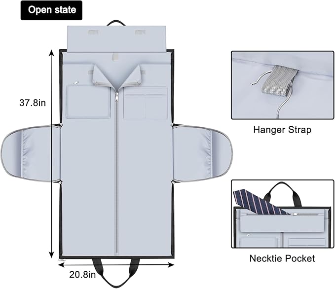 Convertible Travel Garment Bags - Carry On Garment Duffel Bag with Shoe Compartment Large Travel Garment Bag with Storage Bag Toiletry Bag 2 in 1 Hanging Suit Bag Weekender Bag for Women Men 3pcs Set