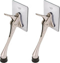 One-Touch Doorstop Adhesive Bracket (Satin Nickel, 6inch x 2pack)
