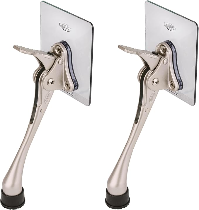 One-Touch Doorstop Adhesive Bracket (Satin Nickel, 6inch x 2pack)