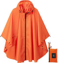 Rain Poncho Jacket Coat Hooded Zipper Style for Women/Men/Adult with Pocket