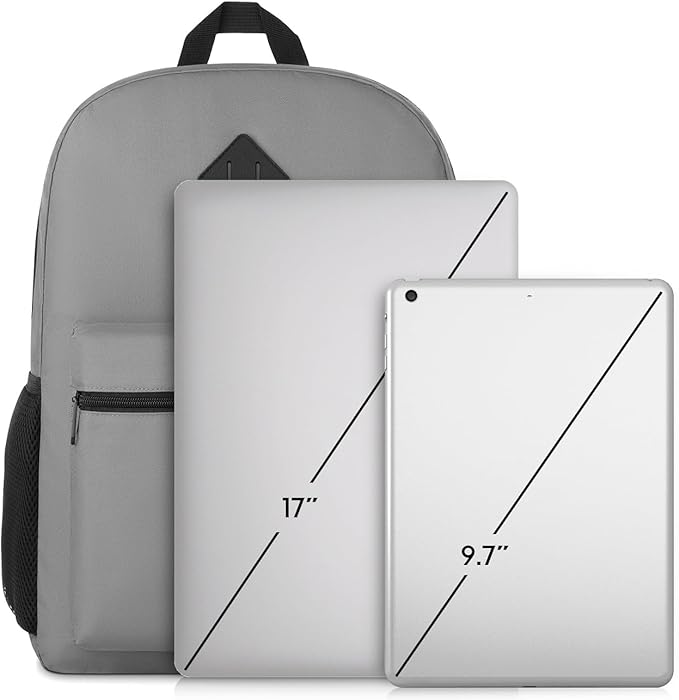 17 Inch School Backpack,Unisex Classic Bookbag Teens Schoolbag with USB Port for High School College Office Work Travel