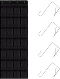 28 Mesh Pockets Hanging Shoe Organizer, Over the Door Shoe Organizer，Closet Storage Holder for Back of Door Storage Holder for Back of Door(Black)