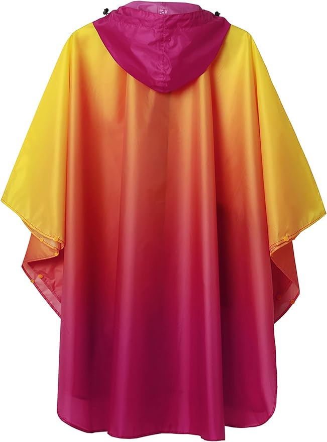 SaphiRose Rain Poncho Jacket Coat Hooded for Adults with Pockets