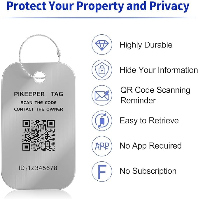 Smart Luggage Tags for Suitcase 4-Pack (2S2B) - Waterproof QR Code ID Labels, Show Scanner’s Location on Scan, Customizable & Durable Travel Tags for Backpack, Securely Hide Personal Info