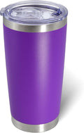 20oz Tumbler Bulk Stainless Steel Tumblers with Lid Vacuum Insulated Double Wall Travel Coffee Mug Powder Coated Tumbler Cup for Hot and Cold Drinks(Purple, 1 pack)