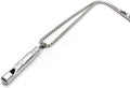 Emergency Survival Whistle Pendant Necklace for Men Women, Titanium Steel Loud Coach Whistle Necklace with Chain, Portable Keychain Whistle for Life Saving, Hiking, Camping and Pet Training