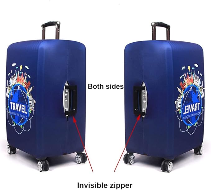 MosaiRudo Thicker Luggage Cover Elastic Suitcase Cover Protector Fits 18-32 Inch Suitcase Travel Accessories (Travel, XL)