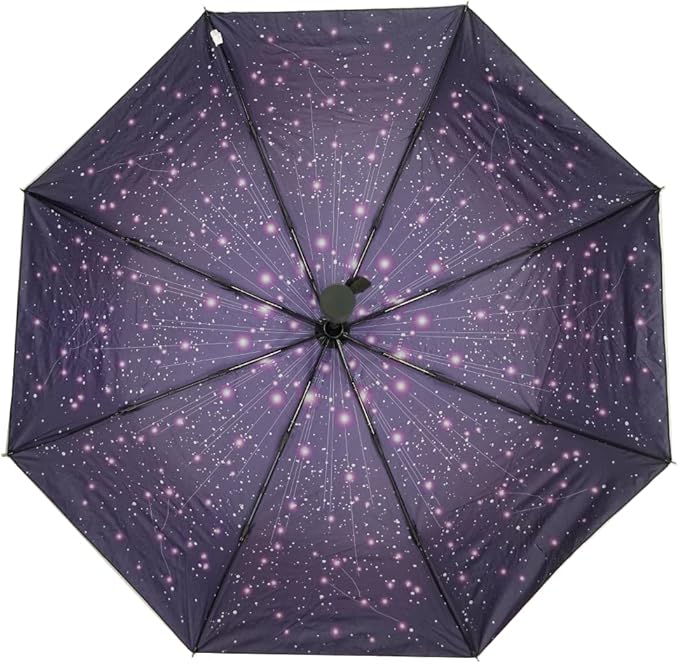LLanxiry Compact Travel Umbrella, Mini Windproof Umbrellas for Rain & Sun, Small Lightweight Outdoor UV Umbrella, Portable Folding Umbrellas for Travel