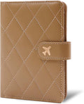 Melsbrinna Premium Leather Passport Holder Covers Case, Waterproof Rfid Blocking Travel Wallet Passport Holder with Pen Holder, Cute Passport Book for Women/Men