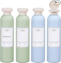 ASEVAT 8.8oz 4Pcs Plastic Refillable Travel Shampoo And Conditioner Bottles With Flip Cap