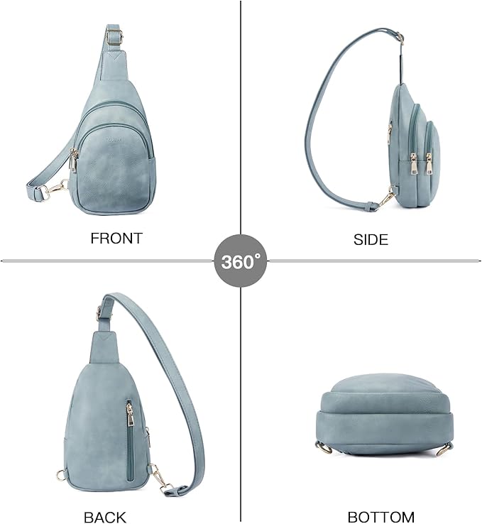 Telena Small Sling Bag for Women Leather Crossbody Fanny Packs Chest Bag for Women