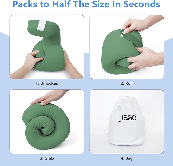 Travel Neck Pillow, Memory Foam Travel Pillow, Includes 3D Eye Masks, Earplugs, and Storage Bag, U-Shaped Napping Pillow for Airplanes, Cars, Trains, Home