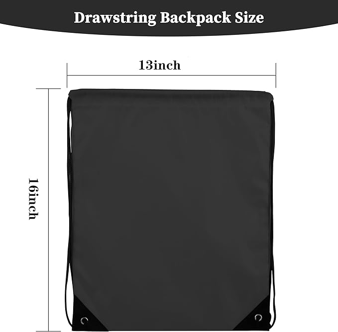 60 Pieces Drawstring Backpack Bags Sports Sackpack Bulk Cinch Gym Bag For Women Men Outdoor Sports Backpack(Black)
