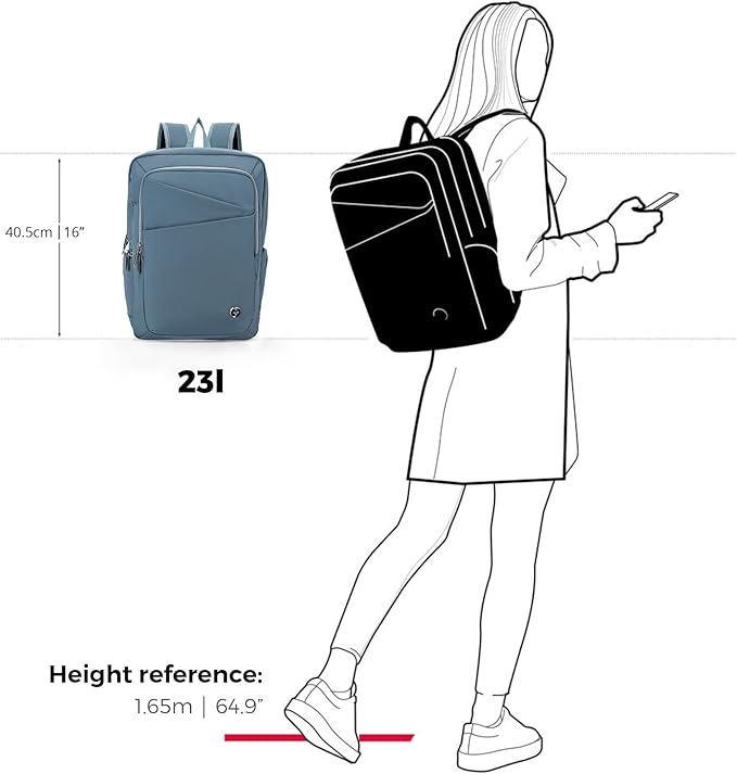 Swissdigital Design Women's Backpack for Work/Travel/Leisure with USB Charging Port, Water Bottle Holder, Separate Sunglass Pocket - Fits 15.6 inch Laptop,Blue | KATY ROSE