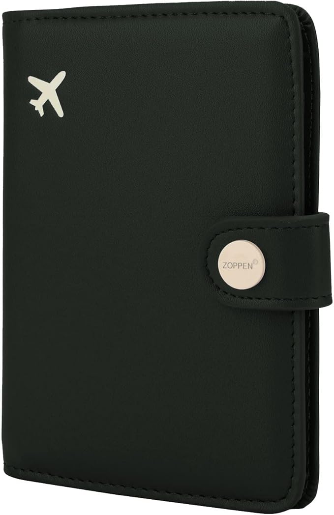 ZOPPEN Passport Holder Women, Passport Cover Travel Wallet Rfid Blocking Passport Wallet Cover Case Travel Essentials Document Organizer, Green