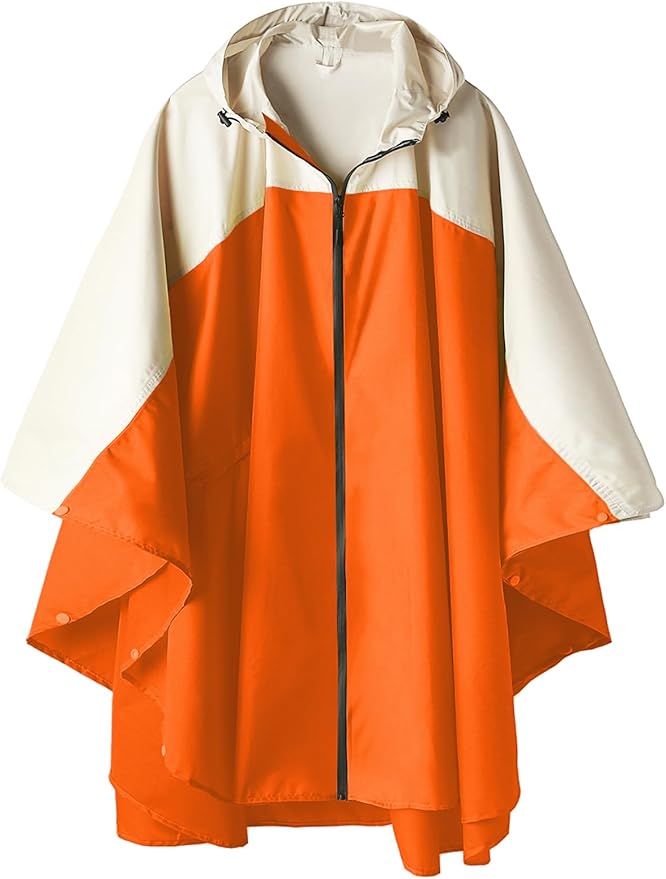 SaphiRose Unisex Rain Poncho Hooded Waterproof Raincoat for Adults Women