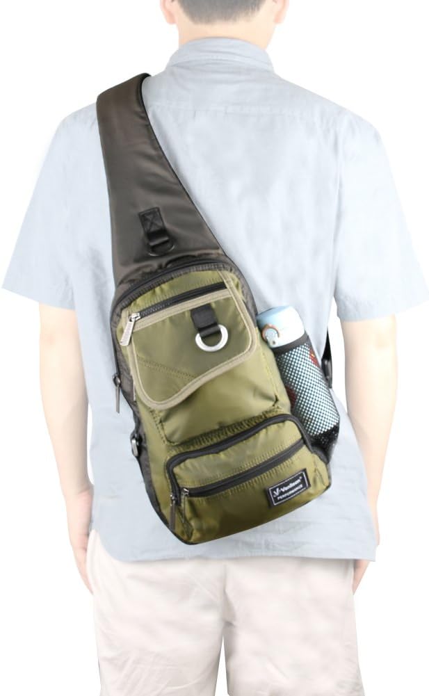 Sling Bag Chest Shoulder Backpack Crossbody Multipurpose Daypack For Men Women Green