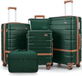 Luggage Sets 3 Piece with TSA Lock Hardside PC+ABS Carry On Suitcase with Spinner Wheels Lightweight Rolling Travel Luggage Sets with YKK Zippers (Dark Green)