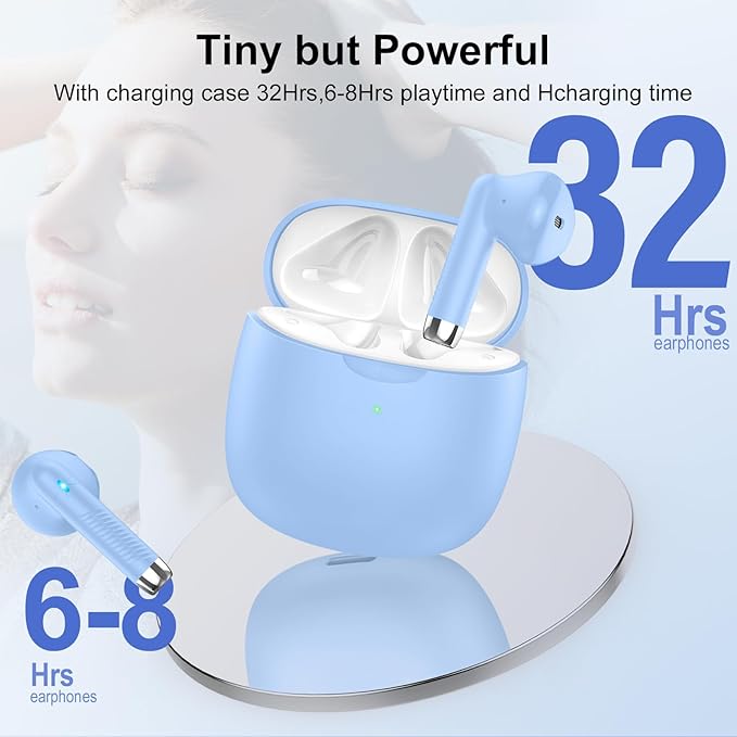 AI Translation Earbuds Real Time with Audio and Video Calls, 3-in-1 Language Translator Earbuds,164 Languages, 7 Translation Modes, 32H Buletooth 5.3 Headphones with Translating Device Blue