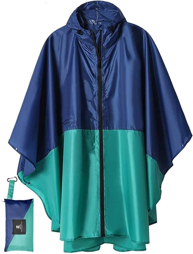 SaphiRose Unisex Rain Poncho Raincoat Hooded for Adults Women with Pockets