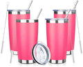 20oz Tumbler with Straw and Brush, Stainless Steel Vacuum Insulated tumbler, Double Wall Insulated Coffee Tumbler for Outdoor, Home, Travel,Office (peach，4pcs)