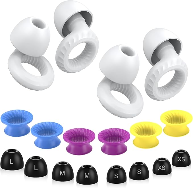 Ear Plugs for Sleeping Noise Cancelling -30dB, 2-Pack Reusable Soft Noise Reduction Ear Plugs for Sleep, Travel,Deep Focus, Hearing Protection,Concert with Carrying Case(White*2)