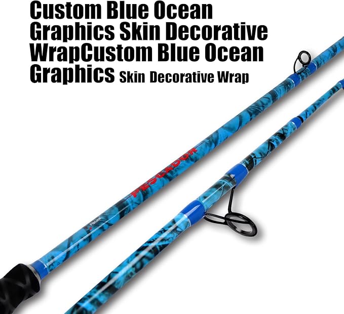 Fiblink 2-Piece Boat Conventional Fishing Rod Portable Spinning/Casting Rod Carbon Fishing Pole
