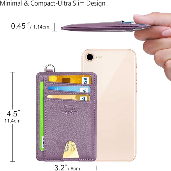 FurArt Slim Minimalist Wallet, Front Pocket Wallets, RFID Blocking, Credit Card Holder for Men & Women