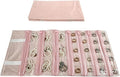 Travel Jewelry Roll Bag Portable Organizer Pouch With Grids&PVC Cover Storage Bags for Necklace, Bracelet, Bracelet,Ring, Badge, Pendant
