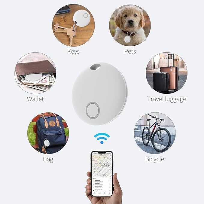 Air Tracker Tags-2 Pack [Apple MFi Certified] (iOS Only), Smart Bluetooth Tracker, Compatible with Apple Find My, Item Locator for Keys, Luggage, Wallet, Suitcase, Bags, IP67 Waterproof