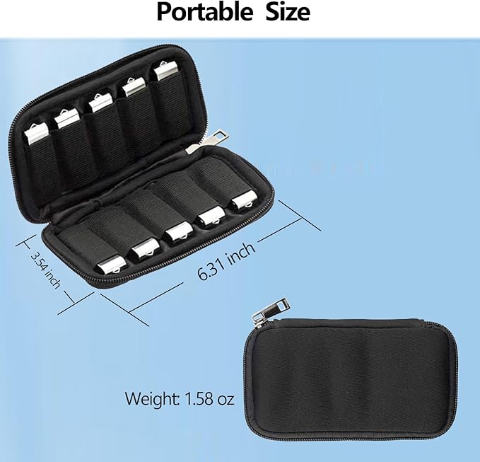 ABLAZE Flash Drive Case USB Storage Case, USB Holder Storage Bag with Label, Portable USB Case Electronic Accessories Organizer for USB Thumb Drive (Black)