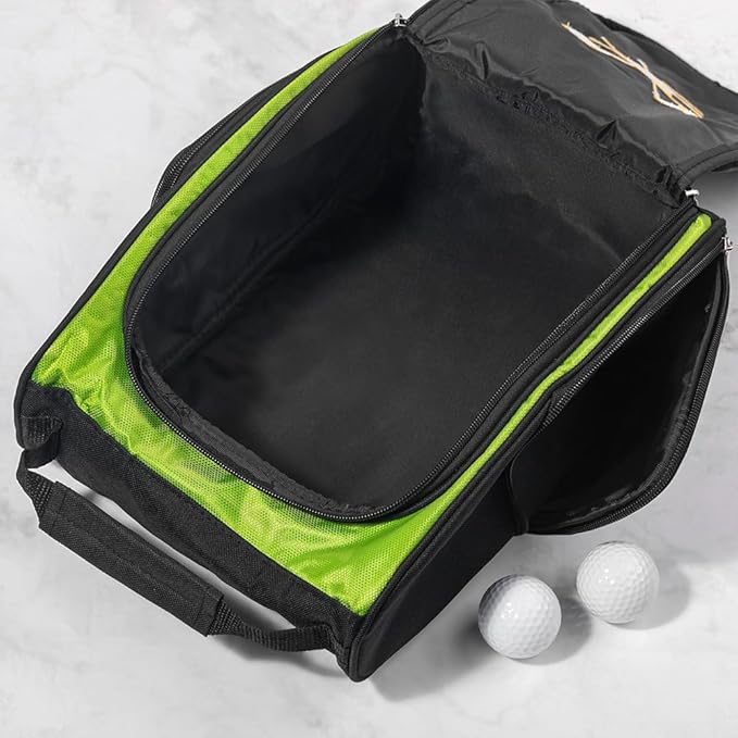 Embroidered Golf Shoe Bag Men Women Handle Strap Personalized Name Golf Shoes Carry Bag With Side Storage Pack Customized Birthday Gifts For Father Son Mother