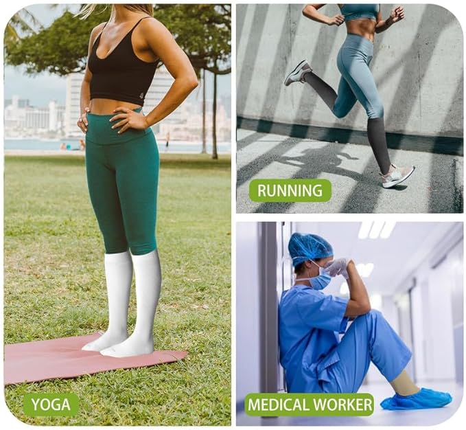 LEVSOX Compression Socks for Pregnant Women 20-30 mmHg Knee High Cute Funny Mens Supports Socks for Nurses, Medical, Travel