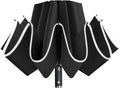 Lejorain Folding Reverse LED Umbrella - Upside Down Reflective Umbrellas Compact Inverted Travel Windproof Umbrella Auto Open Close for Rain