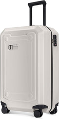 NINETYGO Carry On Luggage 22x14x9 Airline Approved, Carry On Suitcase with Smooth Double Spinner Wheels, Hard Shell PC+ABS Suitcase Carry-On, Lightweight Travel Luggage, TSA Approved (White, Sahara)