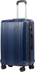 Coolife Luggage PC+ABS Hardshell Suitcase with TSA Lock, Spinner Carry On Lightweight (navy, S(20in_carry on))