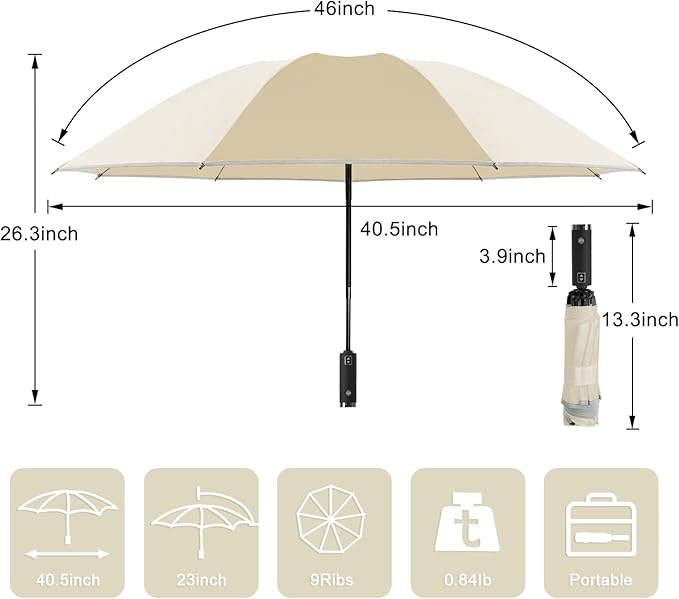 Lejorain Inside Out Umbrella Folding - Inverted LED Umbrellas Automatic Open and Close - Women Rain Umbrella Reverse Folding
