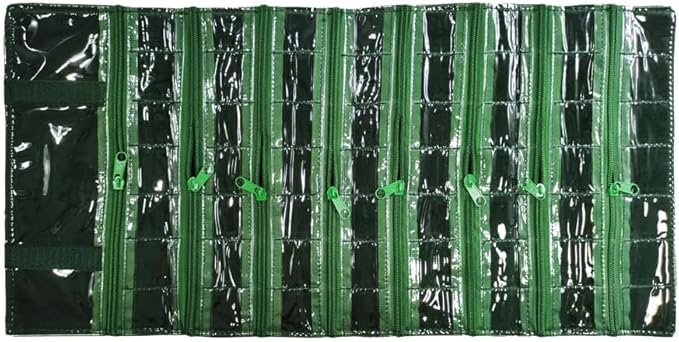 Travel Jewelry Roll Bag Portable Organizer Pouch With Grids&PVC Cover Storage Bags for Necklace, Bracelet, Bracelet,Ring, Badge, Pendant