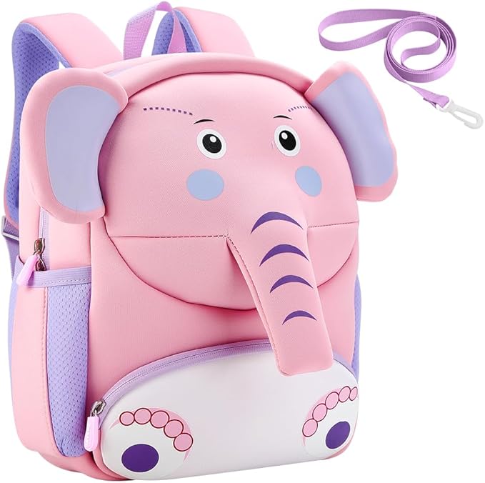 Padgene Toddler Harness Backpacks Safety Leash Kids Anti Lost Kindergarten Preschool Backpack Neoprene Lightweight Animal Schoolbag 3D Cartoon Dinasour Mini Travel Bag for Boys Girls Ages 3-5