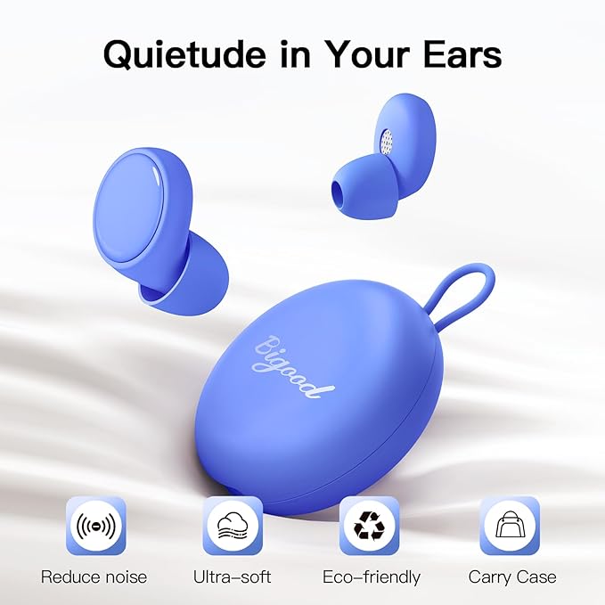 Ear Plugs for Sleeping 45dB Noise Cancelling System Ear Plugs for Concerts, Focus, Travel, Work Silicone Hearing Protection Earplugs with 8 Tips (XS-L) Reusable poweful Noise Reduction Ear Plug Blue