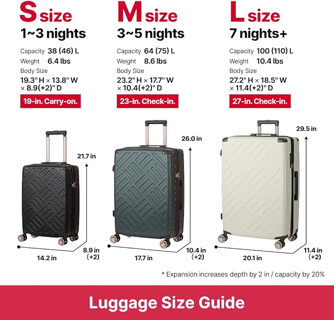 LEGEND WALKER DECK Hardside Expandable Luggage, 22 inch, Carry-on, Black, 5514-49-BK