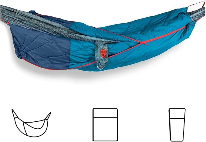 Grand Trunk 360 ThermaQuilt 3-in-1 Hammock Underquilt, Blanket and Sleeping Bag (Blue/Navy Blue)